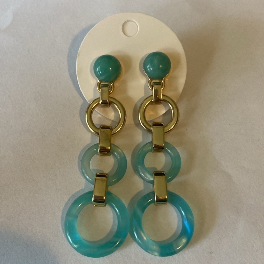 DKNY Interlocking Ring Dangling Earrings